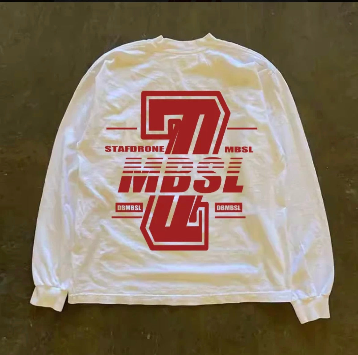 Numbering Lettering Graphic Long Sleeve T-Shirt