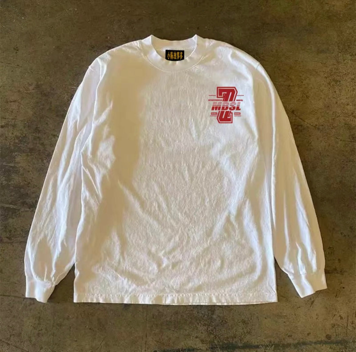 Numbering Lettering Graphic Long Sleeve T-Shirt