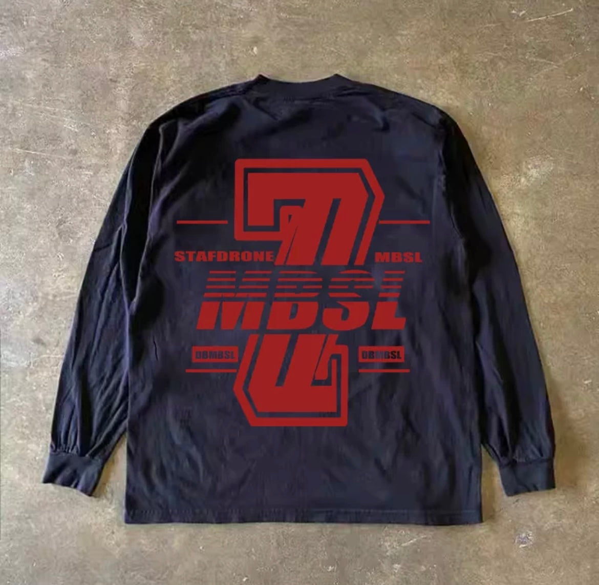 Numbering Lettering Graphic Long Sleeve T-Shirt