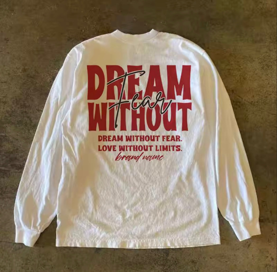 Dream Lettering Font Long Sleeve T-Shirt