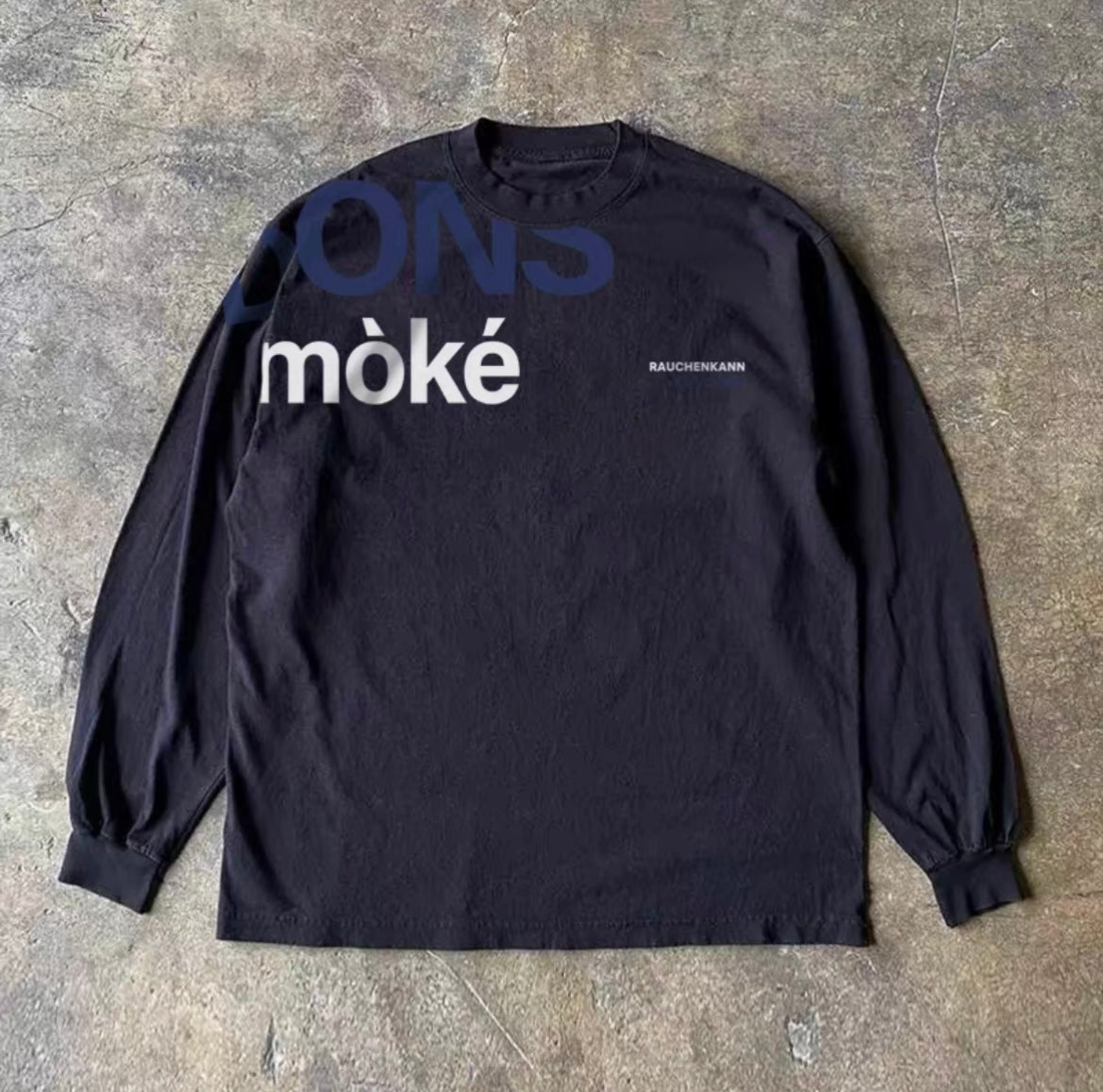 Asymmetric Shoulder Lettering Long Sleeve T-Shirt