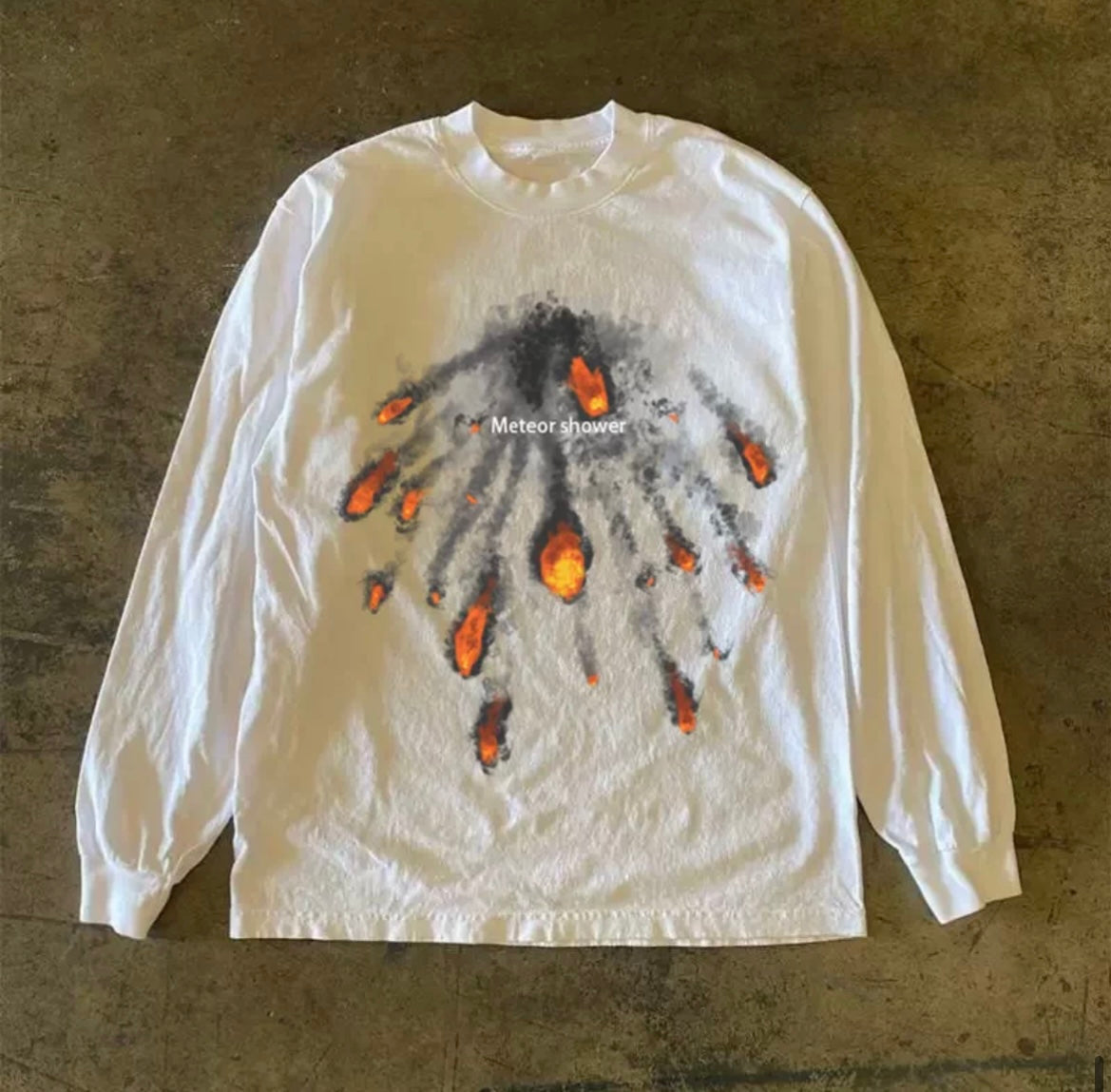 Meteor Fire Print Long Sleeve T-Shirt