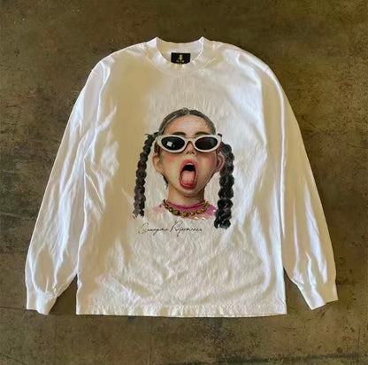 Girl Art Illustration Long Sleeve T-Shirt