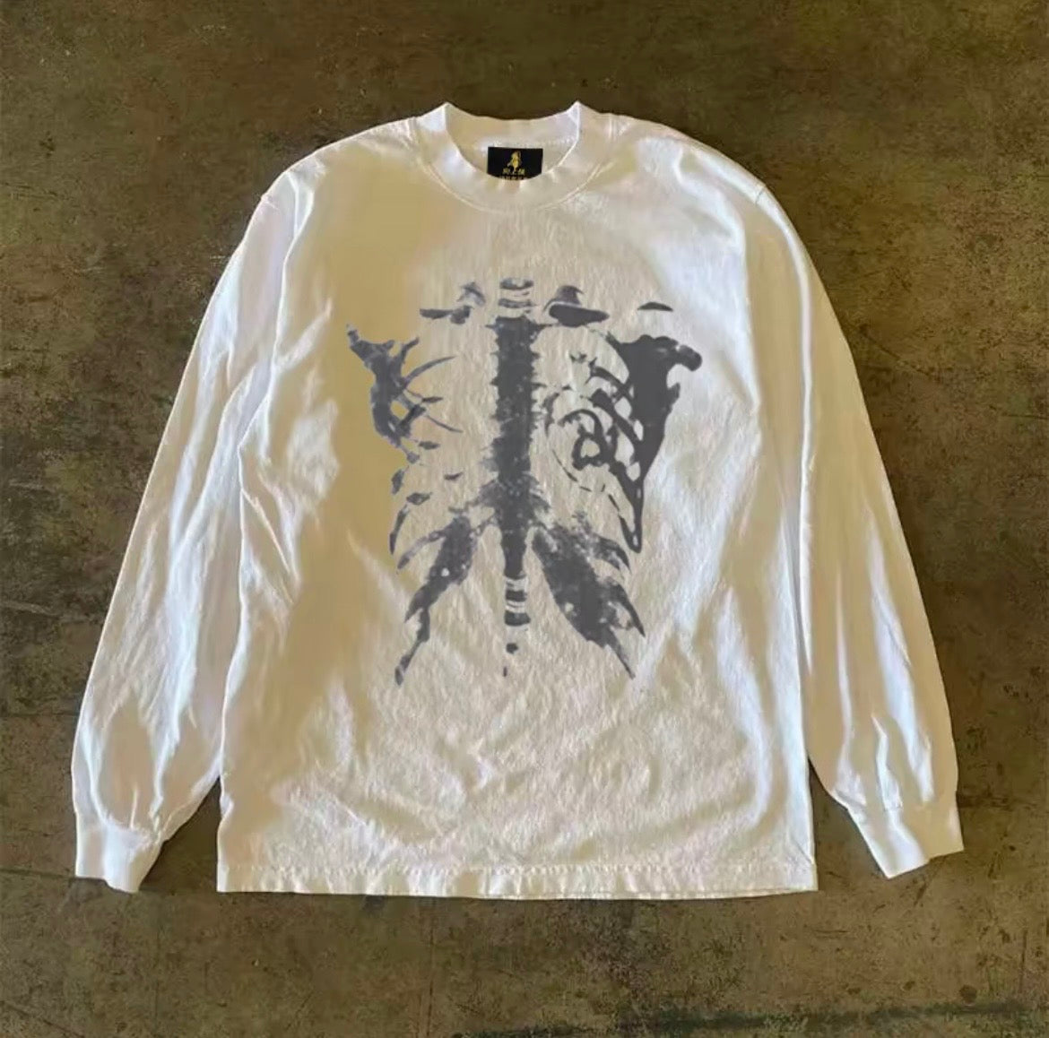 Bone Butterfly Graphic Long Sleeve T-Shirt