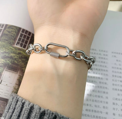 Carabiner Screw Mixed Chain Bracelet