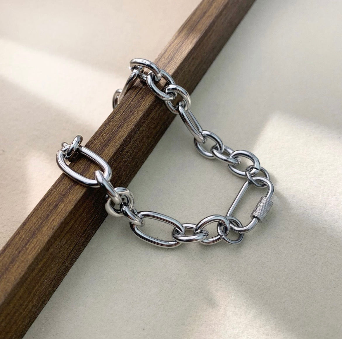 Carabiner Screw Mixed Chain Bracelet