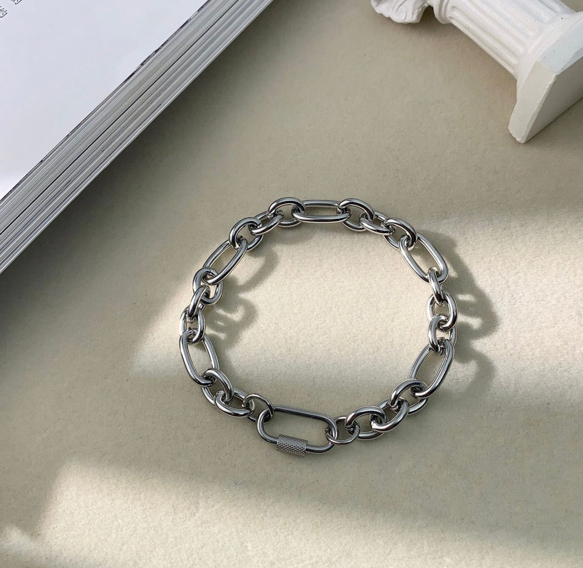 Carabiner Screw Mixed Chain Bracelet