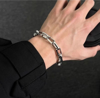 Square Long Link Chain Bracelet