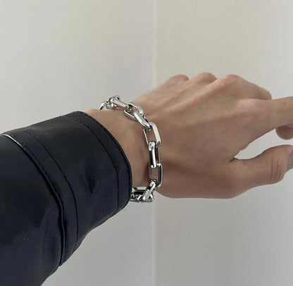 Square Long Link Chain Bracelet