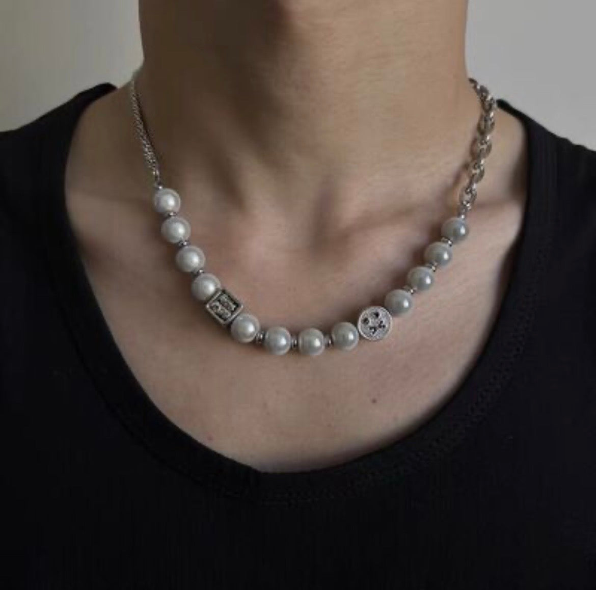Pearl Motif Chain Necklace