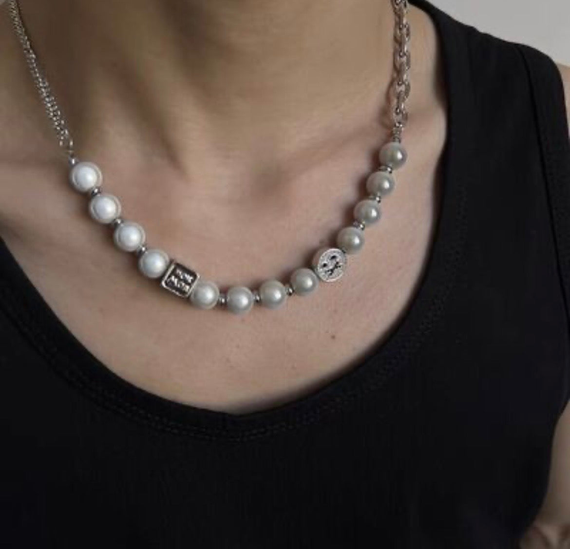 Pearl Motif Chain Necklace