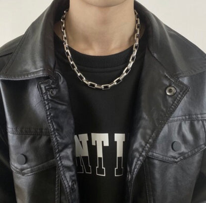 Square Long Link Toggle Necklace