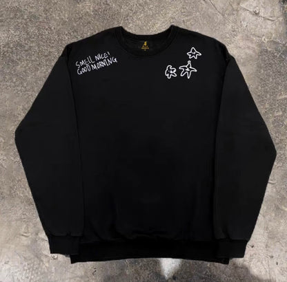 Shoulder Graffiti Print Sweatshirt