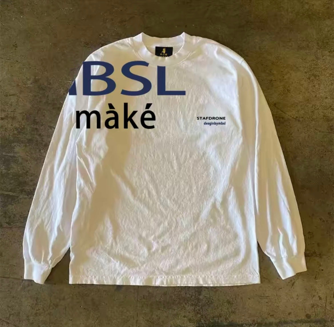 Asymmetric Graphic Lettered Long Sleeve T-Shirt