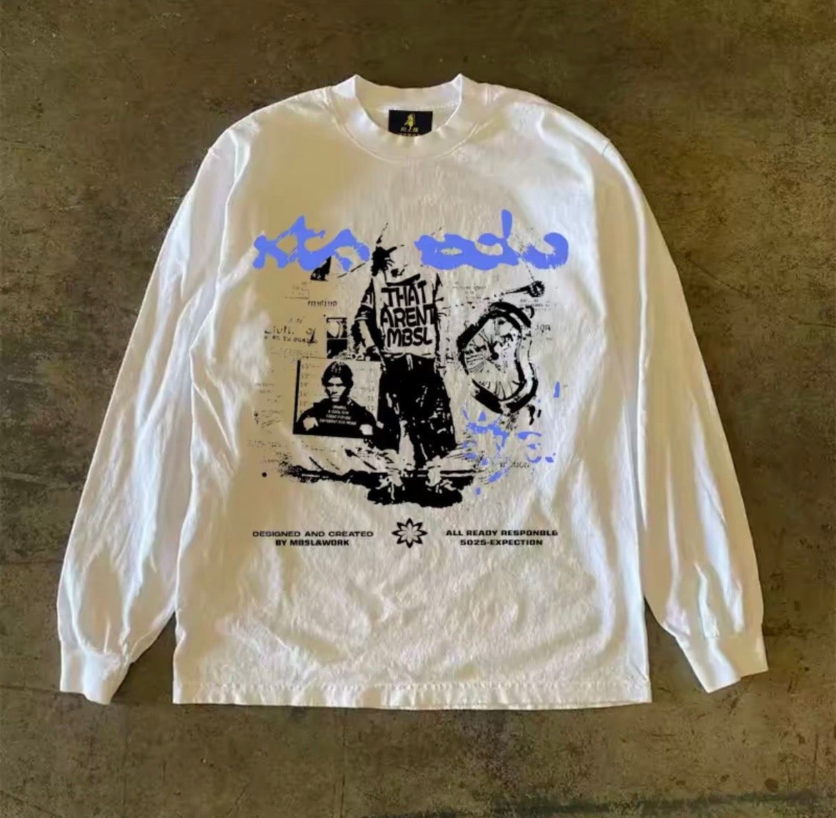 Grunge Collage Graphic Long Sleeve T-Shirt