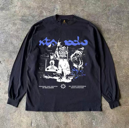 Grunge Collage Graphic Long Sleeve T-Shirt