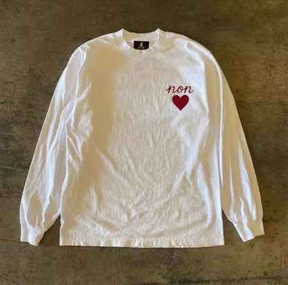 Script Heart One Point Long Sleeve T-Shirt