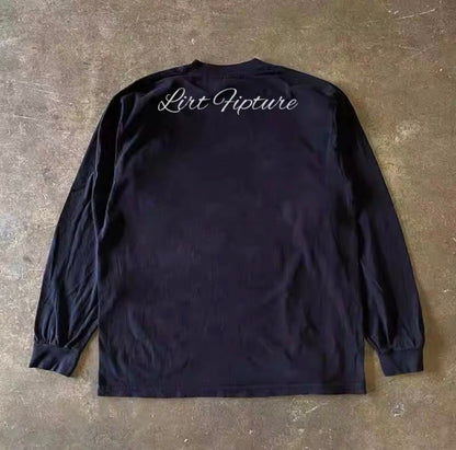 Elegant Lettered Long Sleeve T-Shirt