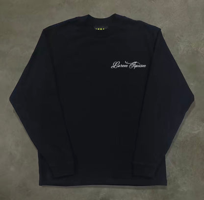 One Point Script  Style Logo Long Sleeve T-Shirt