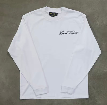 One Point Script  Style Logo Long Sleeve T-Shirt