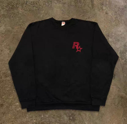 Back R Star Arabesque Print Long Sleeve T-Shirt