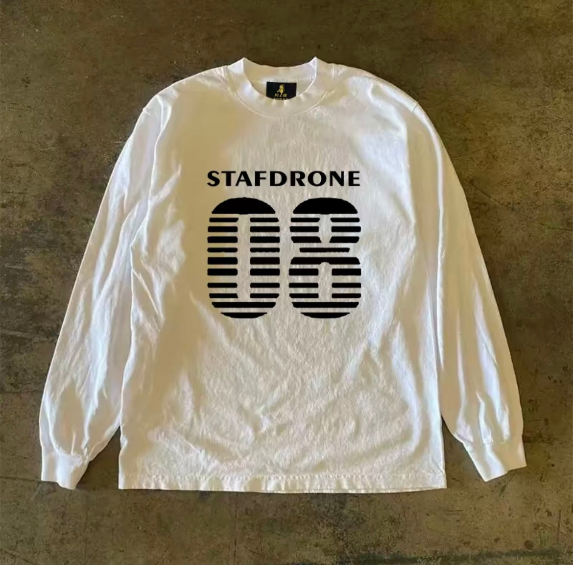Border Number Logo Loose Long Sleeve T-Shirt