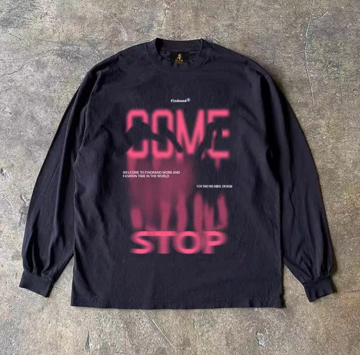 Neon Gradient Big Graphic Long Sleeve T-Shirt