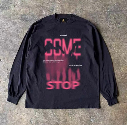Neon Gradient Big Graphic Long Sleeve T-Shirt