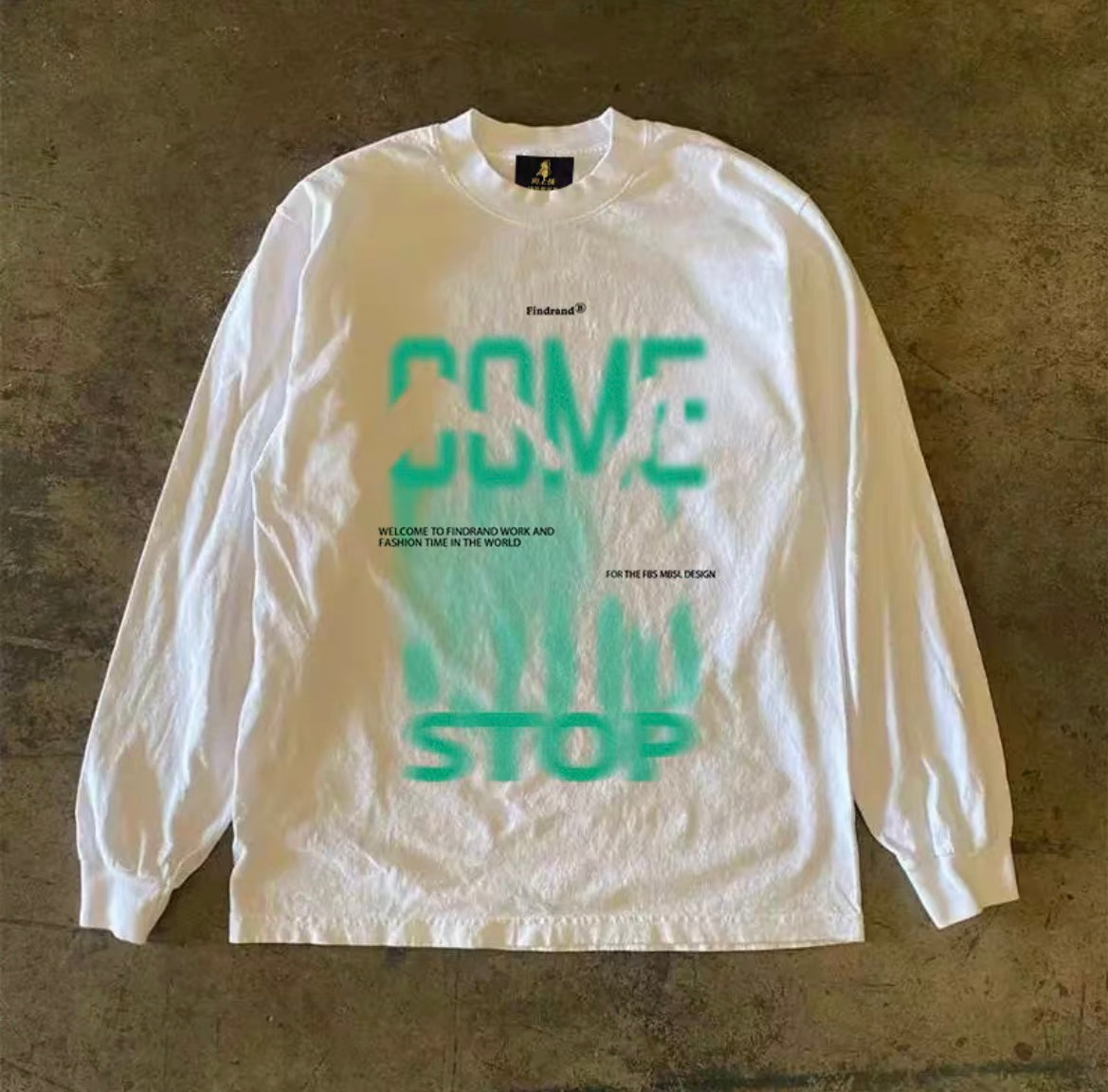 Neon Gradient Big Graphic Long Sleeve T-Shirt