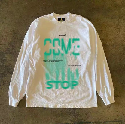 Neon Gradient Big Graphic Long Sleeve T-Shirt