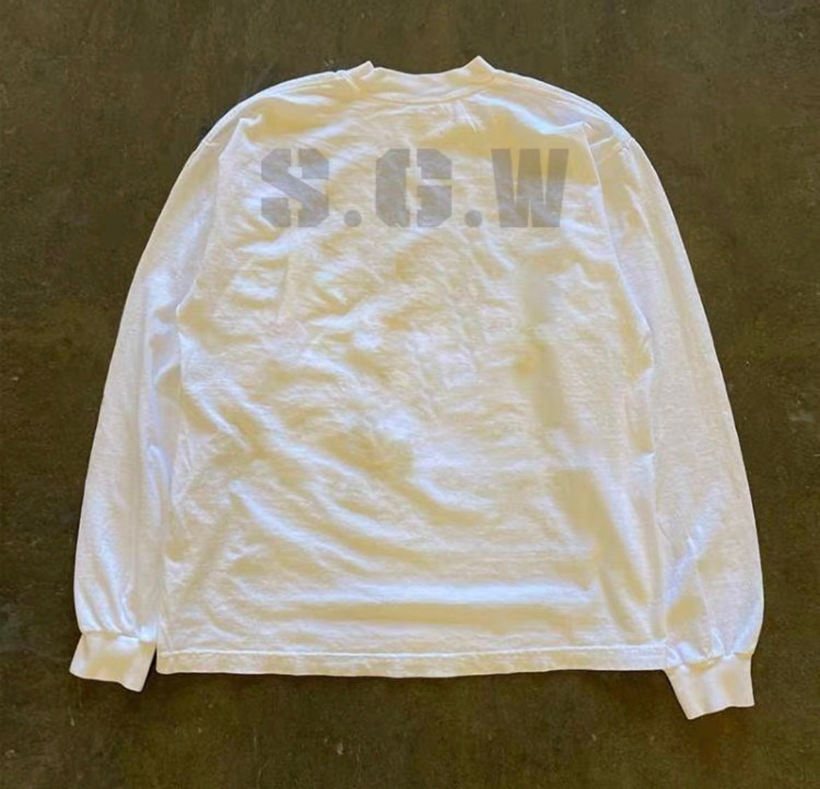 Numbering Cyber Print Long Sleeve T-Shirt