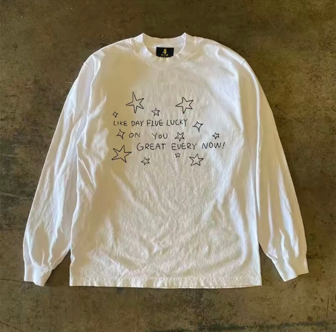 Y2K Star Illustration Loose Long Sleeve T-Shirt