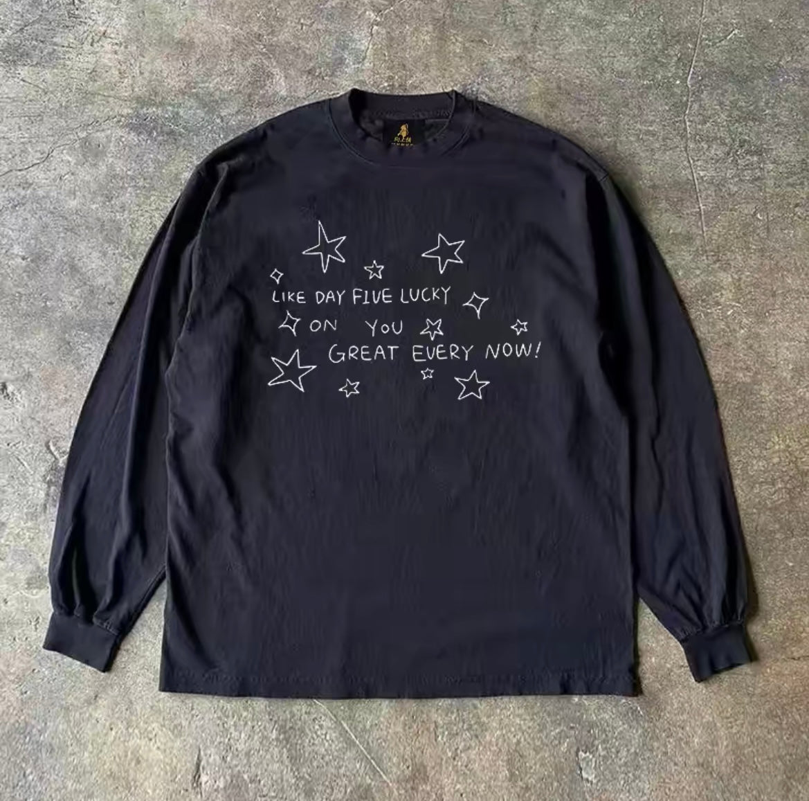 Y2K Star Illustration Loose Long Sleeve T-Shirt