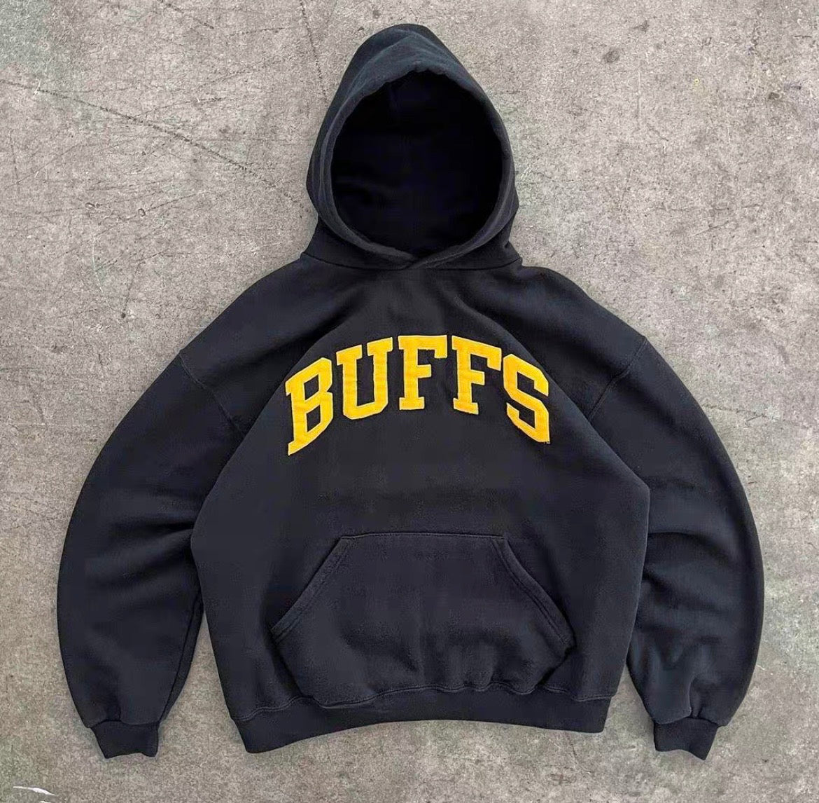 Vintage College Logo Loose Hoodie