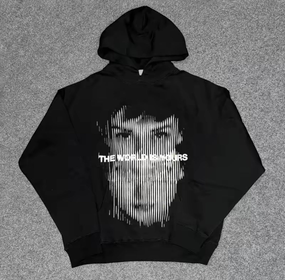 Face Graphic Pullover Hoodie