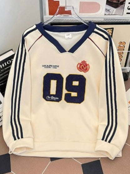 Numbered Line Game Shirt-Style Long Sleeve T-Shirt