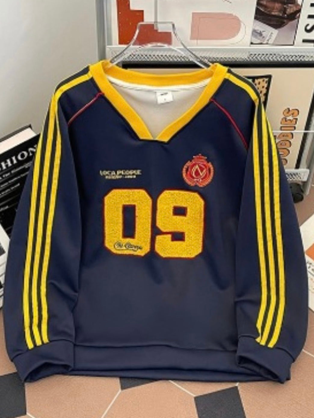 Numbered Line Game Shirt-Style Long Sleeve T-Shirt