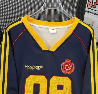 Numbered Line Game Shirt-Style Long Sleeve T-Shirt