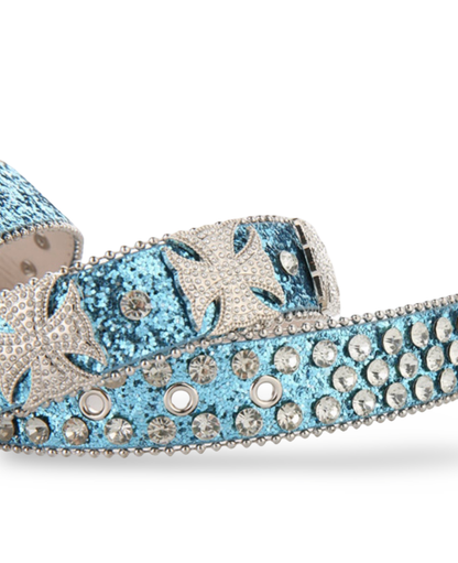 Gothic Cross Studded Western Belt