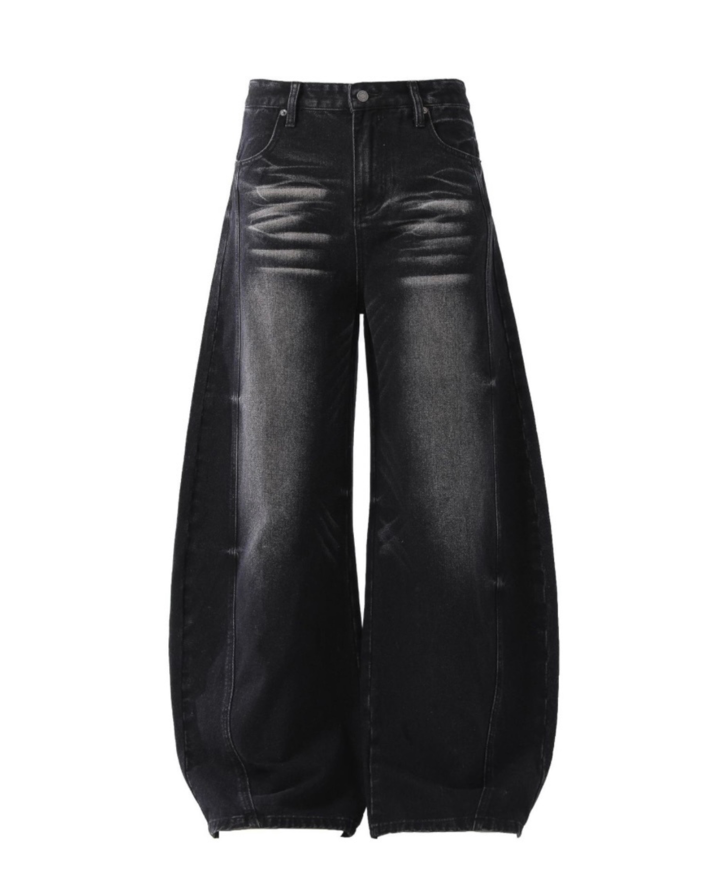 Vintage Wash Barrel Wide Denim Pants