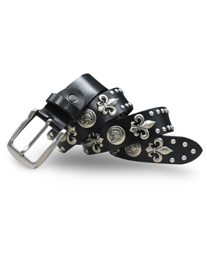 Gothic Skull Studded Leather Belt