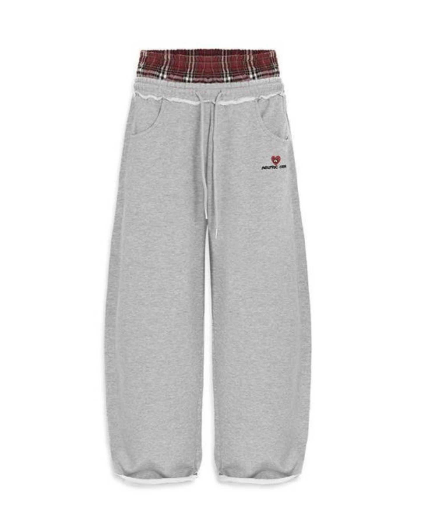 Layered Plaid Sweatpants