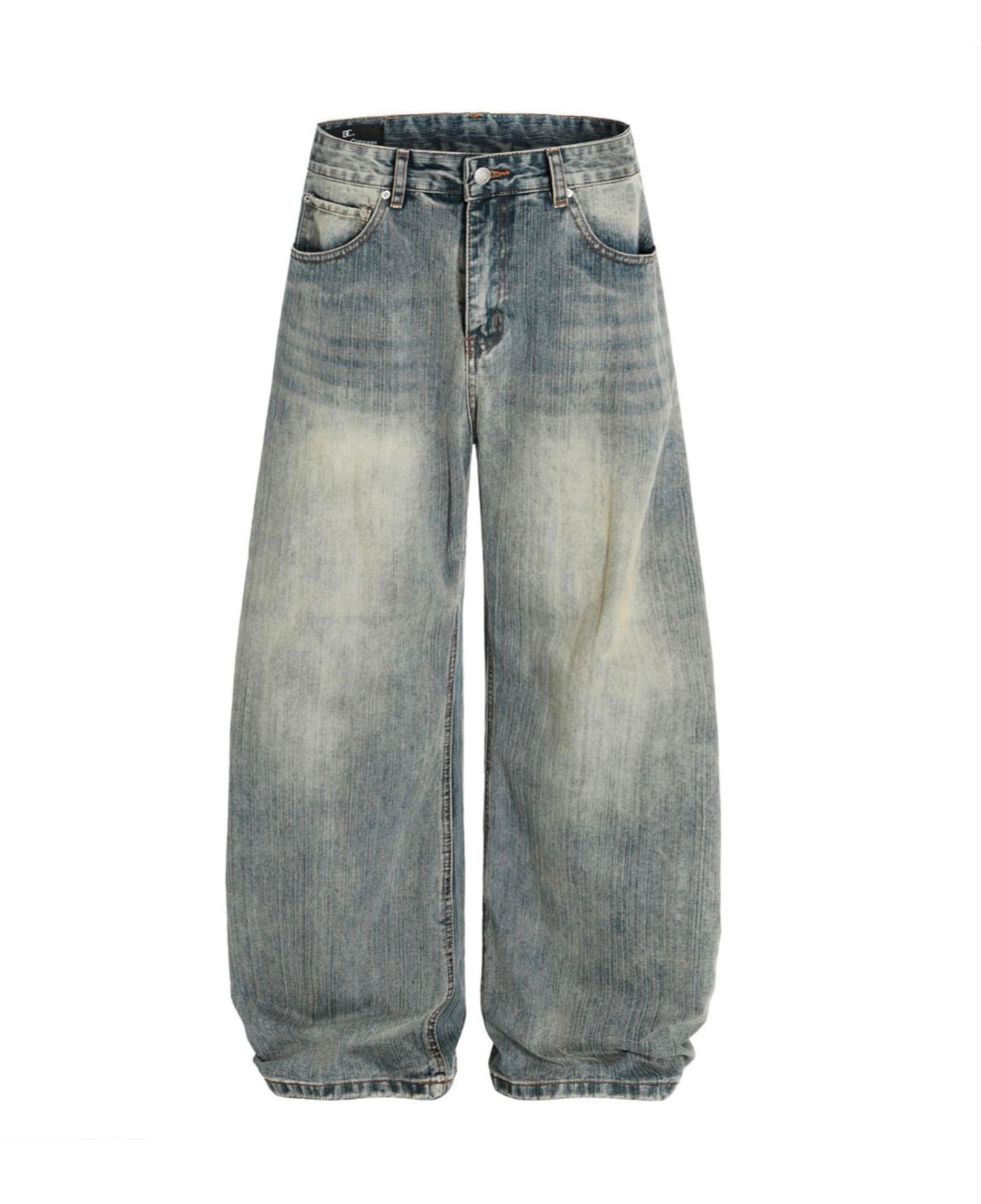 Vintage Wash Barrel Wide Denim Pants