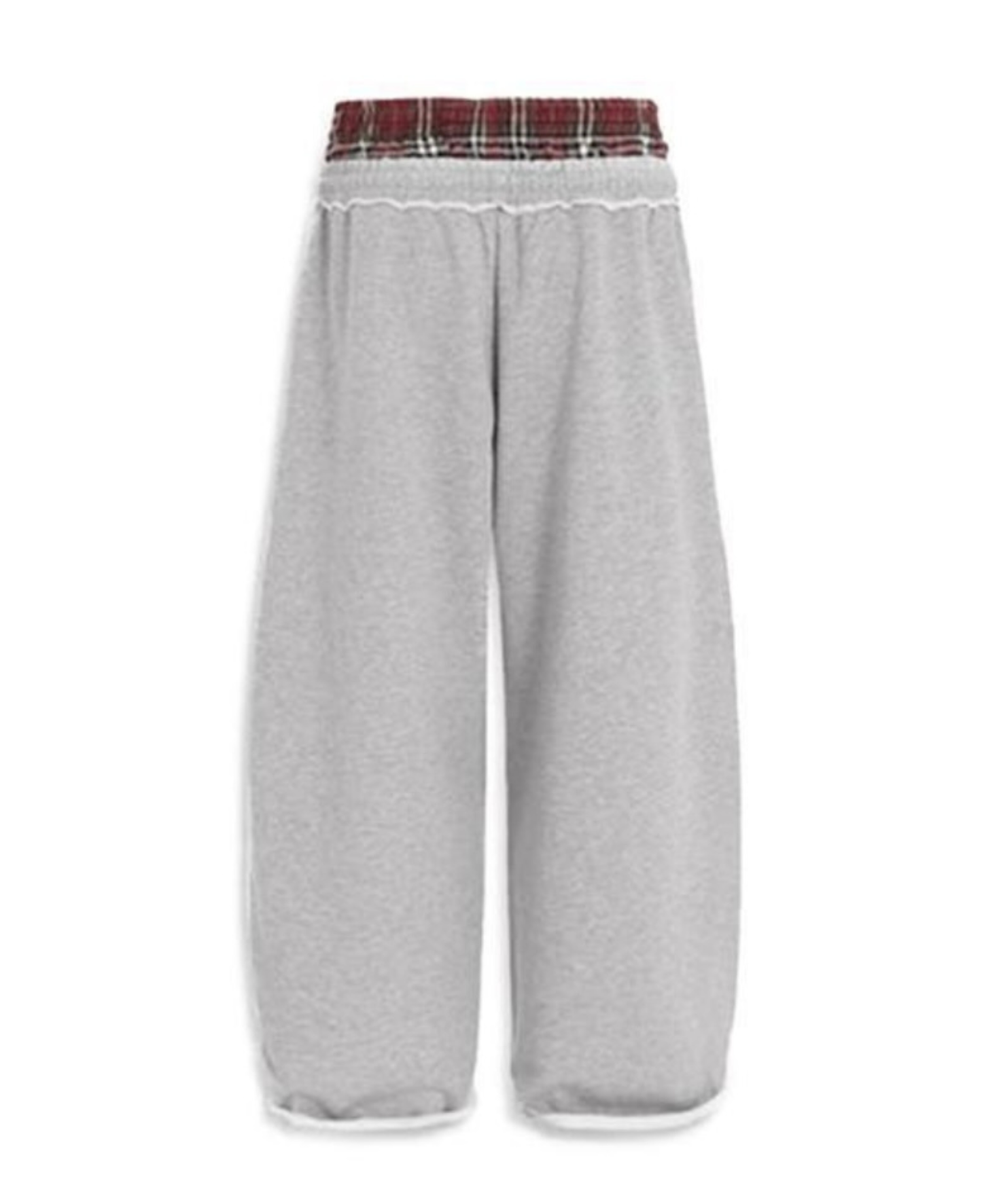 Layered Plaid Sweatpants