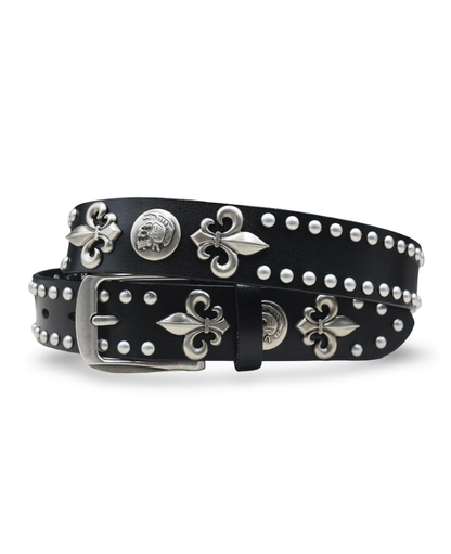 Gothic Skull Studded Leather Belt