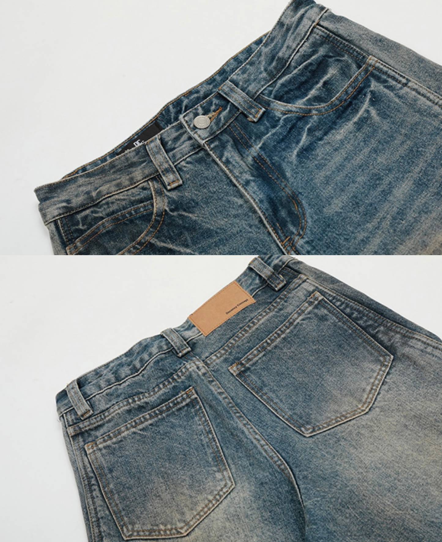 Vintage Wash Barrel Denim Pants