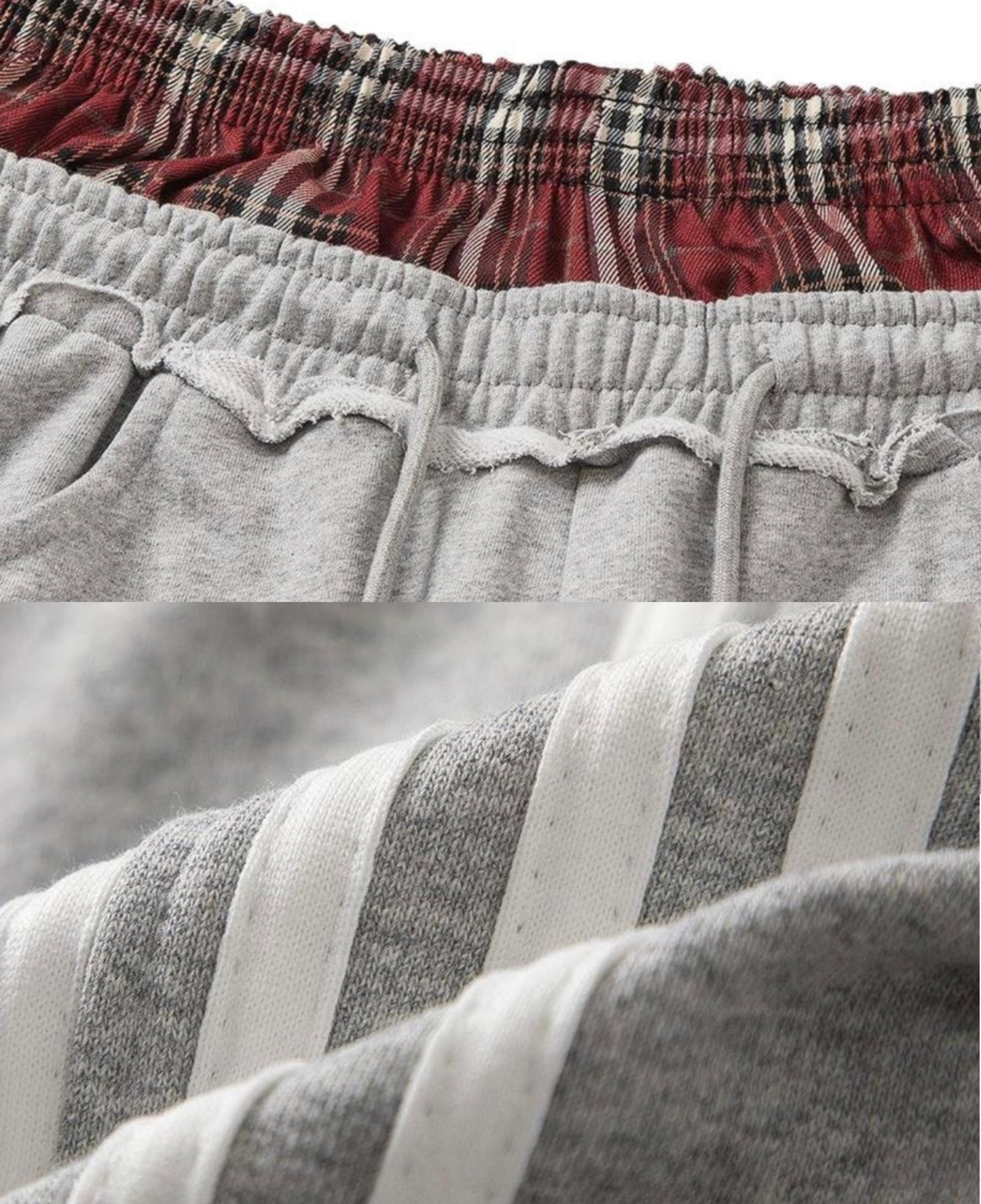 Layered Plaid Sweatpants