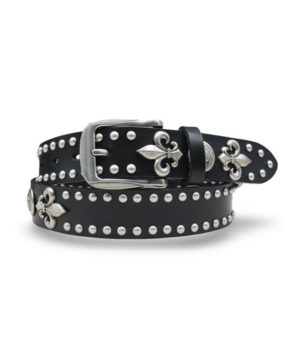 Gothic Skull Studded Leather Belt