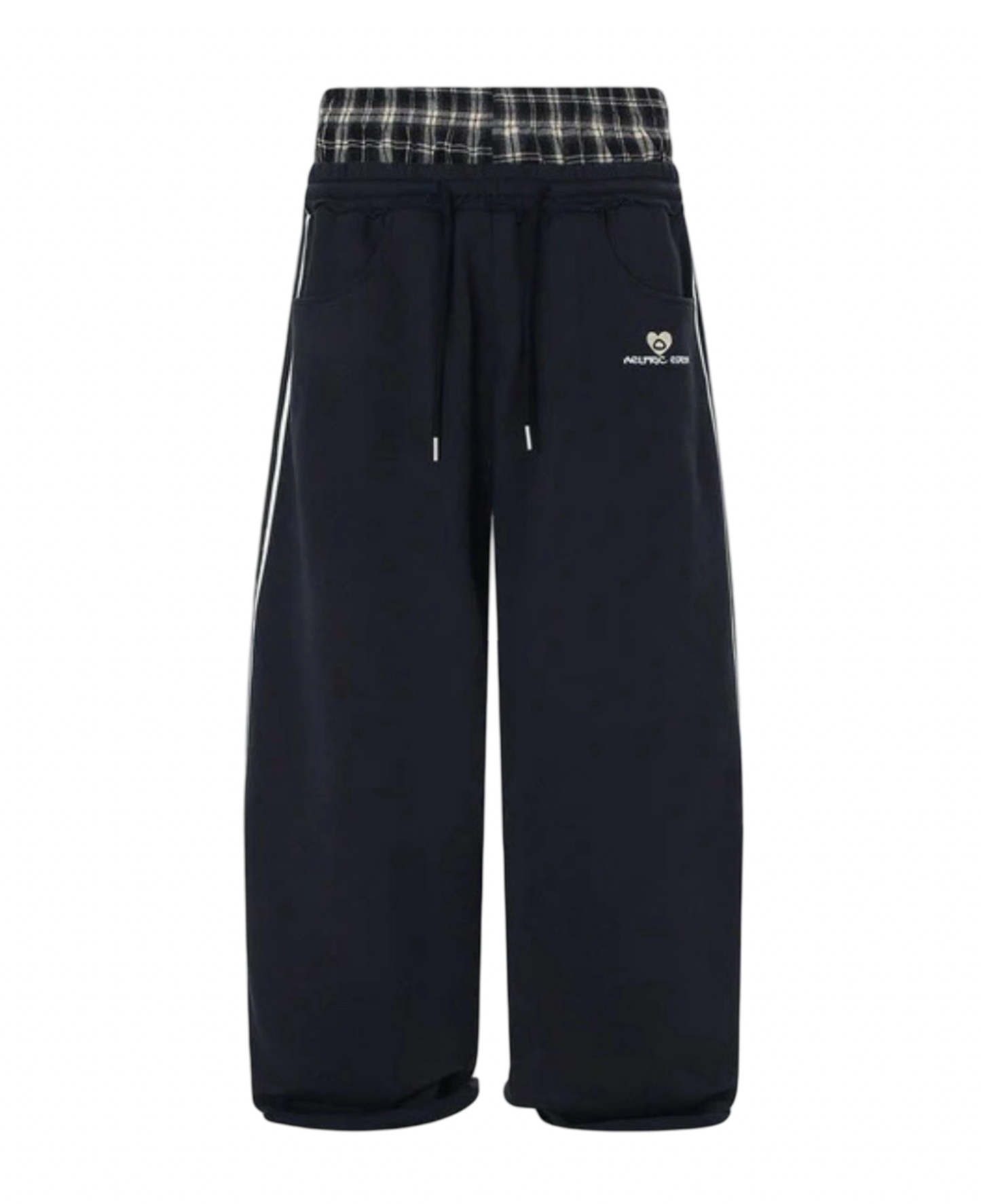 Layered Plaid Sweatpants