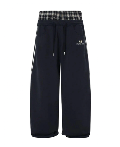 Layered Plaid Sweatpants